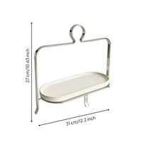 Dessert Stand with Ceramic Trays Stainless Steel Pastry Stand with Metal Frame Elegant Serving Platter for Bakery