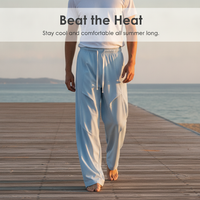 Jeanswest Unisex Ice Silk Cooling Casual Pants Loose Straight Leg Trousers for Summer
