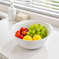 Large Wash Basin, Food Grade Kitchen Basin with Double Layer, Portable Camp Basin for Fruit Vegetable Washing, Hanging Drain Basket