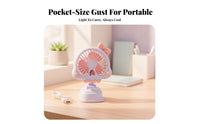 Tilted Head Mini Desktop Fan Compact Cooling Device Pedestal Stand
