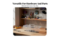 Secure Latch Transparent Screw Organizer Multi-Grid Storage Box Portable Compartment Tool Box for DIY Enthusiasts, Hobbyists, Technicians, Workshop, Garage