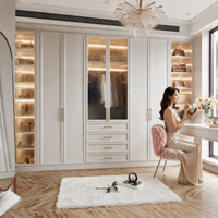White E0 Custom Wardrobe, White Wooden Wardrobe, 1㎡, Hinge Door, With Shelves, Clothing Storage, Closet