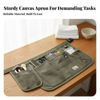 Multi-Compartment Work Apron Universal Fit Multi-Compartment Utility Apron Construction Gardening Tool Pouch for Barbers, Artists, Salon, Cafe