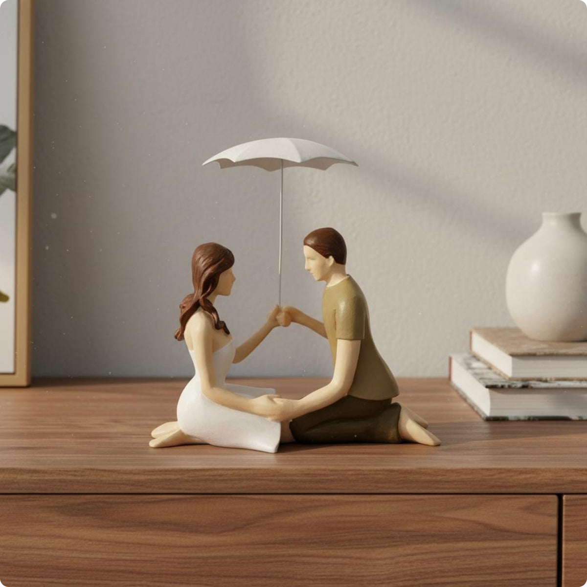 Bride and Groom Statue Resin Abstract Couple Sculpture Romantic Gift Bride Groom Figurine for Shelf