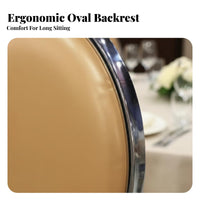 Electroplated Frame Upholstered Banquet Chair Light Luxury Design Medallion Back Dining Chair Cushioned Seat Event Seating Heavy Duty for Wedding Venue Operators, Restaurant Owners, Hospitality Professionals, Hotels, Conferences, Conference Rooms, Events