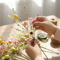 Artificial Easter Egg Flower Branch Easter Decoration Flower Picks for DIY Crafters, Party, Vase Display, Wreath Making