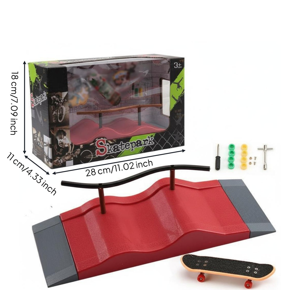 Great Gift Fingerboard Skatepark Combinable Parts Mini Skatepark Playset Modular Design for Teens, Hobbyists