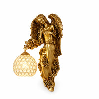 Decorative Angel Wall Sconce Sculpted Lampada Da Parete Con Globo Classic Applique Accent for Staircase