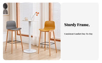 Nordic Design Molded Seat High Stool Modern Simple Design Bar Chair Built-in Footrest Seating Furniture Ergonomic Backrest for Homeowners, Business Owners, Entertainers, Kitchen Island, Restaurant, Reception Area, Pantry