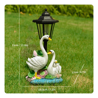 Solar Lantern with Swan Base Decorative Solar Swan Garden Statue Outdoor Light with Lantern Waterproof for Gardeners, Yard