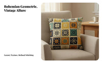 Bohemian Design Throw Pillow Versatile Bohemian Pillow Cover Soft Material Boho Pattern Cushion Cover for Adults, Women, Living Room, Bedroom, Car