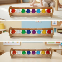 Wooden Percussion Toy Sturdy Toy with Metal Bells Educational Bells for Playroom, Classroom