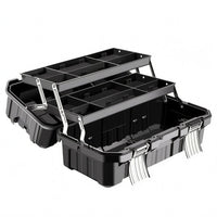 Three-Layer Toolbox Tiered Interior Tool Box Three-Layer Tool Box Ribbed Portable Storage Case Multipurpose