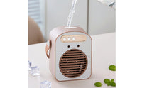 Rechargeable Desktop Fan with Humidifier Compact Portable Air Cooler Cordless Mist Fan Lightweight for Office Workers, Students, Desk, Bedside Table