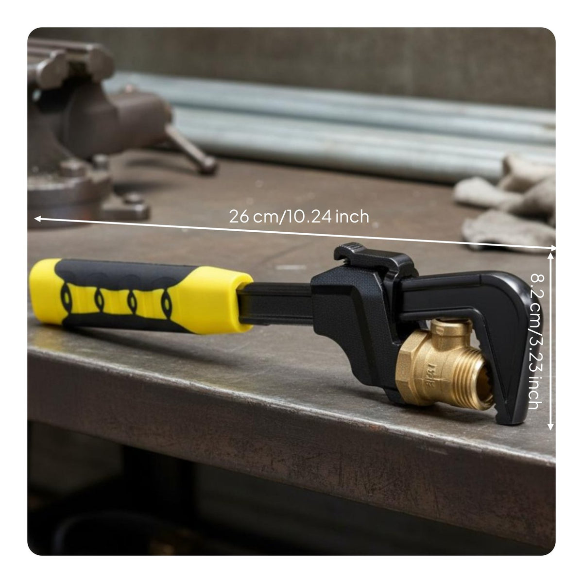 High Hardness F-Style Wrench Industrial Grade Heavy Duty Valve Wrench Non-Slip Grip Spanner Ergonomic Handle for Professionals, Construction