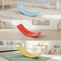 Molded Plastic Rocker Board Textured Balance Board with Handles Indoor Exercise for Children, Toddlers, Home Gym, Playroom, Sensory Room