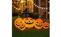 Inflatable Black Cat and Pumpkin Cute Inflatable Cat with Pumpkins Outdoor Halloween Decoration Bright for Lawn