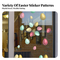 4 Pieces Easter Egg Stickers Removable Spring Window Decoration for Kids, Parents, Glass Panes, Refrigerator, Store