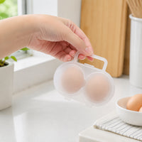 Egg Case, Holds 2 Eggs, Unbreakable, Boiled Egg Case, Transparent, Egg Holder, For Camping, Picnic, Portable