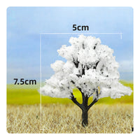 Realistic Appearance Snow Covered Model Tree Mixed Sizes Snow Frosted Model Trees Sturdy for Architectural Models, Dollhouses