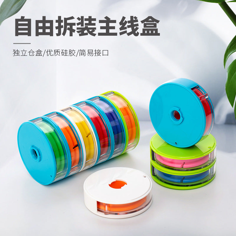 Space Capsule Detachable Rainbow Silicone Fishing Line Spool Box Large Fishing Line Winder Organizer
