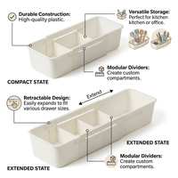 Expandable Drawer Organizer Tray, Geometric Kitchen Storage, Makeup Accessories Drawer Organiser, Desk Drawer Insert