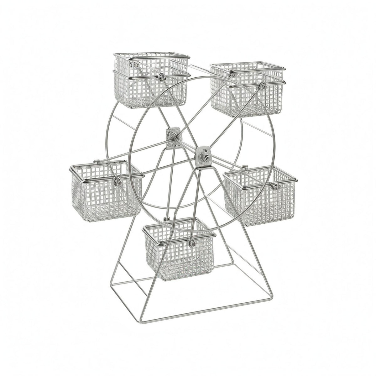 Rotating Wheel Snack Rack Stainless Steel Rotating Wheel Snack Stand Wire Basket Rack Tabletop