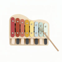 Early Education Wooden Xylophone 8 Note Notes Kids Piano Toy Educational Wooden Percussion Instrument Preschool for Toddlers, Nursery