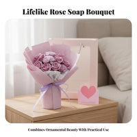 Romantic Scented Soap Blossom Arrangement Never Wilts Soap Flower Arrangement Long-Lasting for Girlfriend, Women, Mother's Day, Anniversary