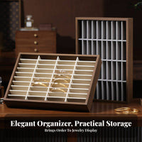 Large Capacity 40-Slot Bracelet Display Tray High-End Design Wooden Bangle Storage Tray Sturdy Wood Frame