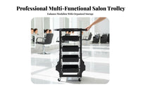 Salon Trolley Cart Portable Hairdressing Tool Cart Salon Trolley with Drawers Effortless-Gliding Wheels Mobile Stylist Station