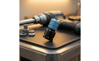 Knurled Drill Adapter Head Metal Alloy Telescopic Bit Adapter Compact Drill Bit Extender Black and Blue