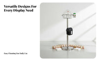 Supermarket Tasting Station Built-in Trash Bin Food Sampling Stand Stable Base Sample Display Rack for Event Promoters, Grocery Stores