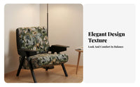 Upholstered Wooden Armchair French Retro design Upholstered Armchair sturdy Wood Frame Accent Chair for Homeowners, Adults, Living Room, Balcony, Study