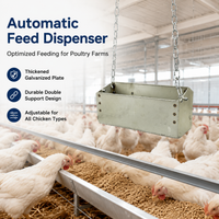 Galvanized Steel Chicken Feeder, Adjustable Hanging Poultry Feed Dispenser, Double Support Feeder for Backyard Keepers