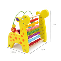 Multi-Functional Toddler Bead Maze Toy Hand-Eye Coordination Wooden Bead Maze Develops Fine Movement Skills for Children 1-3 Years