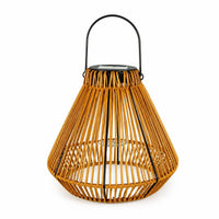Hanging Solar Lantern Natural Rattan Lantern Large for Patio, Porch