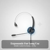 High-Definition Voice Call Center Headset Long Battery Life Monaural Headset with Audio Pickup Lightweight & Comfortable for Truck Drivers