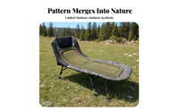 600D Oxford Cloth Adjustable Camping Cot Metal Frame Reclining Camping Cot Round Support Feet
