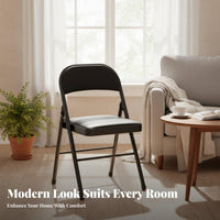 Foldable Fold-up Chair with Backrest Space-Saving Collapsible Chair with Back Support Stackable Folding Stool Compact Storage for Homeowners, Event Planners, Dining Room, Office, Events, Queuing
