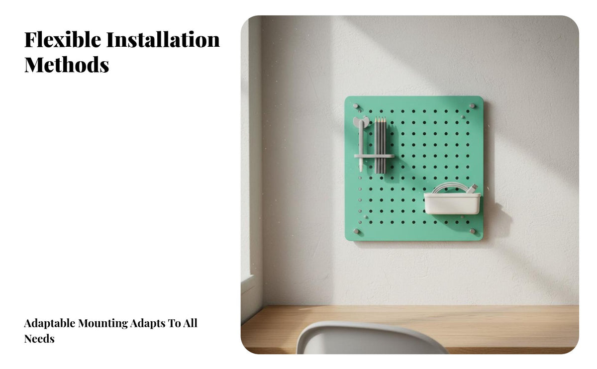 Easy Installation DIY Perforated Panel Multi-Purpose Pegboard Panel Kit Modular Design Storage Rack Versatile for Office Workers, Homeowners, Study Room, Bedroom, Kitchen, Entryway