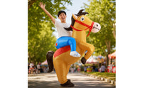 Inflate Inflatable Ride on Horse Costume Funny Mounted Horse Costume Lightweight Comfortable for Stage Performances