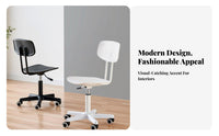 Adjustable Height Armless Swivel Desk Chair Blast-Resistant-Proof Gas Lift Armless Rolling Chair with Perforated Back Easy to Clean Office Furniture Ergonomic Design for Students, Home Workers, Adults, Study Room, Dormitory, Bedroom