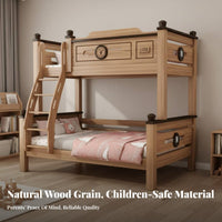 Solid Wood Bunk Bed Guard Rails children's Bunk Bed High Guardrail Bedroom Furniture for Families, Parents, Small Areas, Apartment, Guest Room