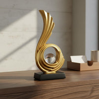 Modern Resin Sculpture Creative Shape Aesthetic Table Decoration Gold Centerpiece Statue Lustrous Finish for Living Room