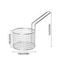 Stainless Steel Chip Basket Long Handle Wire Mesh Food Holder Kitchen Utensil for Home Cooks, Restaurant