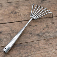 Stainless Steel Hand Rake for Gardening and Clam Digging, 3-7 Tine Options, Optional Handle