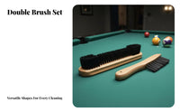 2 Pieces Pool Table Cleaning Kit Sturdy Wood Handles Wooden Billiard Brushes Game Room Accessory Quick & Simple Cleanup
