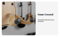 Wooden Guitar Stand Soft Padded Protection Wooden Instrument Stand Lightweight & Compact Foldable Instrument Holder for Studio, Stage