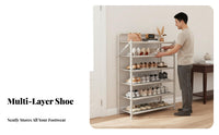 Space-Saving Narrow Entryway Shoe Cabinet Sturdy Construction Multi-Tier Shoe Rack Heavy Duty Rust-Resistant for Apartment Dwellers, Homeowners, Hallway, Dorm Room, Dormitory, Bedroom
